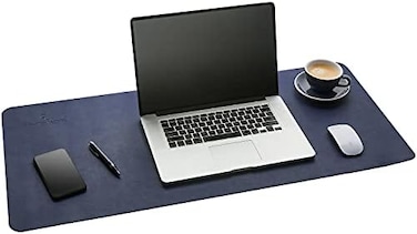 Gallaway Leather Desk Pad &ndash; 36 x 17 inch Large Mouse Pad - Desk Mat Home Office Desk Accessories Desktop Protector Non Slip Writing Desk Blotter (Navy Blue&hellip;.