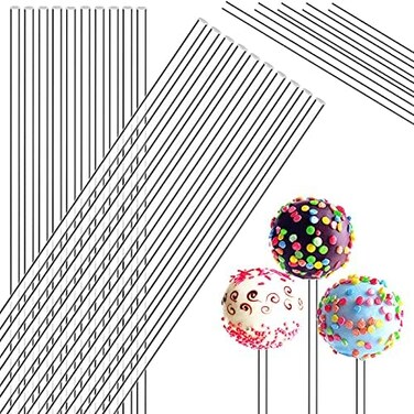Zopeal 200 Pieces Acrylic Lollipop Sticks Cake Pops Sticks Candy Sticks Treat Sticks for Wedding Halloween Christmas Candy Melt Cake Pops Cupcake Toppers Chocolate Cookie Dessert (Clear, 6 Inch.