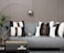 JASEN Set of 2 Faux Leather and Linen Throw Pillow Covers 18x18 Inch Black and White Modern Farmhouse Decorative Accent Cushion Covers for Couch Sofa.