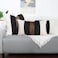 JASEN Set of 2 Faux Leather and Linen Throw Pillow Covers 18x18 Inch Black and White Modern Farmhouse Decorative Accent Cushion Covers for Couch Sofa.