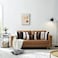 JASEN Set of 2 Faux Leather and Linen Throw Pillow Covers 18x18 Inch Black and White Modern Farmhouse Decorative Accent Cushion Covers for Couch Sofa.