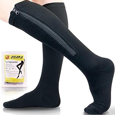 Ailaka Medical 15-20 mmHg Zipper Compression Socks Women Men.