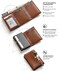 VULKIT Credit Card Holder RFID Blocking Genuine Leather Pop Up Card Wallet with Banknote Compartment, ID Window, Coin Pocket and Magnetic Closure.
