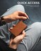 VULKIT Credit Card Holder RFID Blocking Genuine Leather Pop Up Card Wallet with Banknote Compartment, ID Window, Coin Pocket and Magnetic Closure.