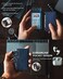 VULKIT Credit Card Holder with Double ID Window Leather Passcase Wallet RFID Blocking Automatic Pop Up Card Wallet for CardsNotes.