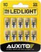 مصباح AUXITO 194 LED أصفر كهرماني 168 2825 W5W T10 إسفين 14-SMD مصابيح بديلة LED لمصابيح قبة السيارة ومصابيح الخريطة ومصابيح باب السيارة ومصابيح لوحة الترخيص، عبوة من 10 مصابيح.