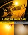 مصباح AUXITO 194 LED أصفر كهرماني 168 2825 W5W T10 إسفين 14-SMD مصابيح بديلة LED لمصابيح قبة السيارة ومصابيح الخريطة ومصابيح باب السيارة ومصابيح لوحة الترخيص، عبوة من 10 مصابيح.
