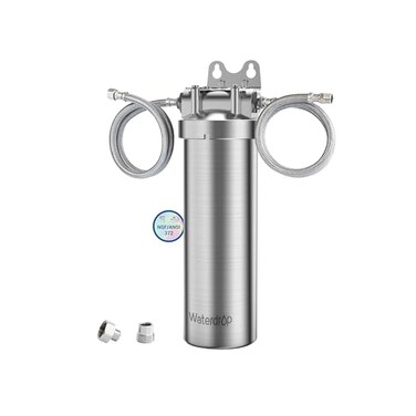 Waterdrop AS08 Stainless Steel Under Sink Water Filter System, 1 Years Lifetime Under Sink Water Filter, 5X Service Life, Reduces Chlorine, Lead, Heavy Metals, Bad Taste, Brushed (1 Filter Included.
