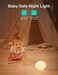 JolyWell Night Light for Kids with Color Changing ModeDimming Function, Rechargeable Baby Egg Night Light with 1 Hour TimerTouch Control, up to 100H, Wood Grain.