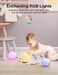 JolyWell Night Light for Kids with Color Changing ModeDimming Function, Rechargeable Baby Egg Night Light with 1 Hour TimerTouch Control, up to 100H, Wood Grain.
