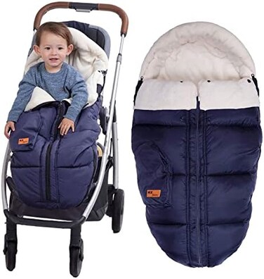 KZ Dotnz Universal Footmuff for Stroller with Adjustable Side Central and Botton zips, Stroller Footmuff with Soft Hood, Waterproof Warm Outdoor Baby Stroller Bunting Bag/Stroller Accessories.