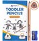 STEAMFLO Learning Pencils For Toddlers 2-4 Years&ndash;Kids Pencils For Beginners, Toddlers And Preschoolers, Jumbo Triangle Shape With Soft Graphite (8pkSharpener.