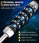 Tevlaphee Steering Wheel Lock, Car Lock Anti Theft Keyless Extendable Retractable Password 5 Coded Combination Lock, Heavy Duty Universal Fit (Black.