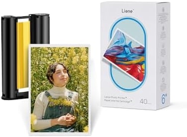 Liene 4x6'' Photo Printer PaperCartridge, Cartridge RefillPhoto Paper- 40 Pack for DHP512/DHP513.