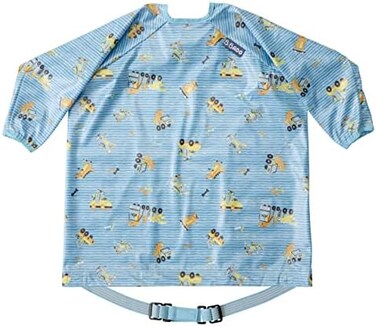 BIBaDO Coverall Weaning Bib - Toddler Baby Long Sleeve Bibs for Ages 6-36 Months, Attaches to Highchairs, Pushchairs, Tables - Waterproof, Machine Washable. Mess Proof Feeding BLW Bibs.