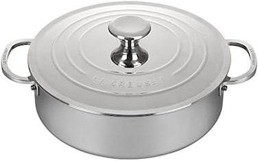 Le Creuset Tri-Ply Stainless Steel Rondeau Pan, 4. 5 Quart.