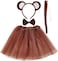 Jmkcoz Kids Costume Tutu Set Monkey Animal Fancy Dress Costume Kit Monkey Ear Headband Bowtie Tail Bow Tie for Boys Girls Halloween Cosplay Party Decoration, M.