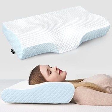 ZAMAT Memory Foam Pillow for Neck Pain Relief, Adjustable Ergonomic Cervical Pillow for Sleeping, Orthopedic Neck Pillow with Washable Cover, Bed Pillows for Side, Back, Stomach Sleepers.