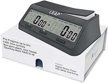 LEAP Chess Clock 9921 Updated Programme Byo-yomi Delay Bonus with Large Screen.