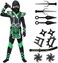 Spooktacular Creations Green Ninja Costume for Boys Ninja Themed Parties, Halloween Costume Dress Up, Ninja Role Playing, Xmas Party.