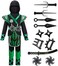 Spooktacular Creations Green Ninja Costume for Boys Ninja Themed Parties, Halloween Costume Dress Up, Ninja Role Playing, Xmas Party.