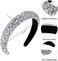 Wecoe Rhinestone Headbands Diamond Headband Bling Headbands For Women Padded Headband Glitter Sparkle Headbands Silver Headband Fashion Headbands Hair Accessories For Women Girls.