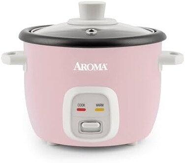 أروما هاوسويرز 4 أكواب (مطبوخ / 1 كوارت) طباخ حبوب الأرز (ARC-302NGP، وردي).