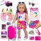 XFEYUE 23 Pcs American 18 inch Doll Clothes and Accessories - Suitcase Luggage , Pillow, Sunglasses, Camera, Passport, Mobile Phone , Computer Doll Travel Gear Play Set (No Doll.