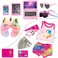 XFEYUE 23 Pcs American 18 inch Doll Clothes and Accessories - Suitcase Luggage , Pillow, Sunglasses, Camera, Passport, Mobile Phone , Computer Doll Travel Gear Play Set (No Doll.