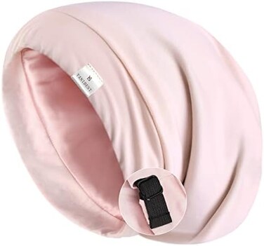 YANIBEST Silk Satin Bonnet Hair Cover Sleep Cap - Adjustable Stay on Silk Lined Slouchy Beanie Hat for Night Sleeping.