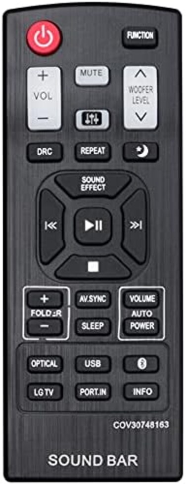 WINFLIKE COV30748163 Replacement Soundbar Remote Control fit for LG Sound Bar AS355B S35A1-W.