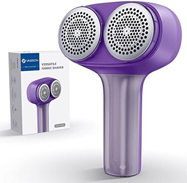 VASSON Fabric Shaver, Electric Lint Remover, Rechargeable Lint Shaver, Sweater Shavers to Remove Pilling, Large Fuzz Remover for Clothes Couch Furniture (Purple.