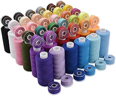 HDST-HOME 72Pcs Prewound Bobbins and Thread Spools, 36 Colors 400 Yards per Polyester Thread Spools, 36 Colors Prewound Bobbin for HandMachine Sewing, Emergency and Travel, DIY and Home.
