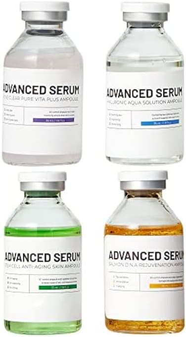 BR&Uuml;UN Advance Microneedling Korean Serum - 4 Different Booster Ampule Kit for Face and Body Including (ACSCSDHY Control Serums&ndash; Use with or without Dr Pen.