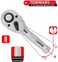 TOMMARS Stubby Ratchet Set, 1/4", 3/8", 1/2" Drive Ratchet Handle Wrench 72-Tooth Quick-Release Reversible.