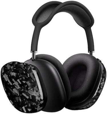 MONOCARBON Real Carbon Fiber for Airpods MAX case cover Ultra ProtectiveLightweight - Forged Glossy Black.