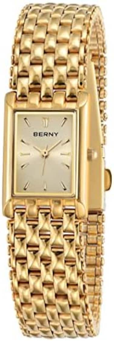 BERNY Gold Watches for Women Updated Ladies Quartz Wrist Watches Stainless Steel Band Womens Small Gold Watch Luxury Casual Fashion Bracelet Tools Included.