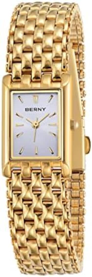BERNY Gold Watches for Women Updated Ladies Quartz Wrist Watches Stainless Steel Band Womens Small Gold Watch Luxury Casual Fashion Bracelet Tools Included.