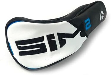 غطاء رأس هجين جديد من TaylorMade لعام 2021 Golf Sim2 Rescue باللون الأسود/الأبيض/الأزرق/الليموني النيون.