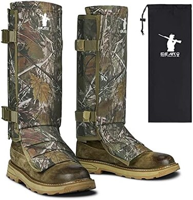 GearOZ Snake Gaiters Snake Chaps, Waterproof Lower Legs Snake Guards, Snake Bite Protective Gaiters, Anti-Snake Gaiters for Men/Women, Adjustable Size for Hunting/Hiking/Farm Working, Camo.