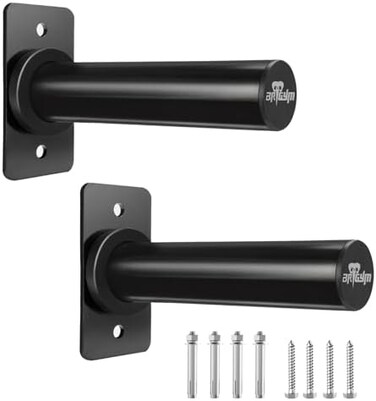BRTGYM Wall Mounted Weight Plate Holder, Fit 2inch Olympic Weight Plates, Max Weight Capacity 275 lb, Heavy Iron Construction, Mounting Hardware Included.
