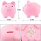 GADIEDIE Large Piggy Banks, Cute Plastic Pig Money Box, Piggy Bank for Girls and Boys, Unbreakable Plastic Coin Bank Fun Gifts for Birthday, Festival, Baby Shower (Pink.