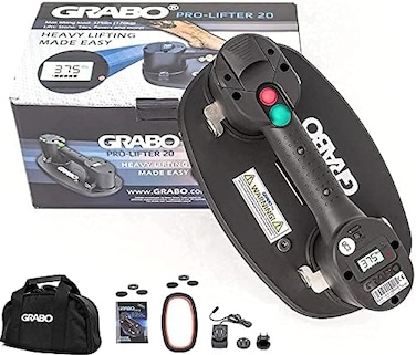 حامل أكواب الشفط الكهربائية الاحترافية من GRABO 20 مع حقيبة حمل، مزود بمستشعر ضغط رقمي ذكي وشاشة عرض رقمية وتعديلات ذكية للوزن والضغط.