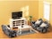 SAMCAMI Miniature Dollhouse Furniture 1 12 Scale - Wooden Dollhouse Furniture Set for Dollhouse Living Room - Doll House Furniture Incl Sofa, TV Cabinet, Coffee Table and Other Accessories (Blue.