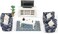 SAMCAMI Miniature Dollhouse Furniture 1 12 Scale - Wooden Dollhouse Furniture Set for Dollhouse Living Room - Doll House Furniture Incl Sofa, TV Cabinet, Coffee Table and Other Accessories (Blue.