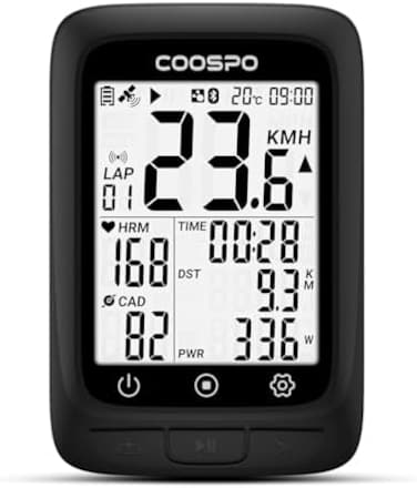 CooSpo Bike Computer GPS Wireless, ANTCycling Computer GPS with Bluetooth , Multifunctional ANTBicycle Computer GPS with 2. 4 LCD Screen, Bike Speedometer with Auto Backlight IP67.