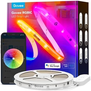 Govee RGBIC Pro LED Strip Lights, 32. 8ft Color Changing Smart LED Strips, Works with Alexa and Google, Segmented DIY, Music Sync, WiFi and App Control, LED Lights for Bedroom, Living Room.