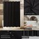 ALYVIA SPRING Waterproof Fabric Shower Curtain Soft Hotel Quality - 3 Magnets at Bottom, Premium Black Shower Curtain Liner for Bathroom, Light-Weight ClothWashable - 72x72, Black.