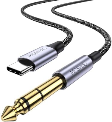 MOSWAG USB C to 6. 35mm 1/4 inch TRS Cable, Type C to 1/4 Audio Adapter Aux Jack Stereo Cable for Google Pixel 4XL, Galaxy Note 10/S20, Amplifier, Speaker, Headphone, Mixing Console.
