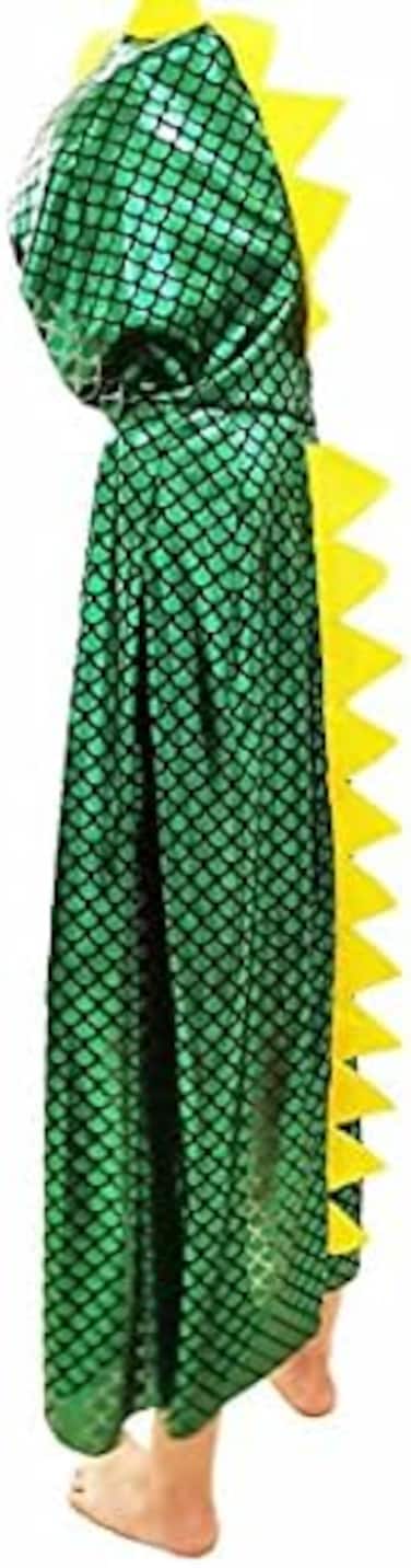 OLLULL Dinosaur Cape Dragon Hooded Cloak Halloween Costume Boy Girl Toddler Dress Up Clothes 3-8 Years Old Color Green.